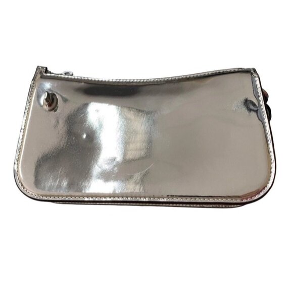 Coach Womens Penn Metallic Zip Closure Leather Shoulder Bag Silver One size NWD - Picture 1 of 4